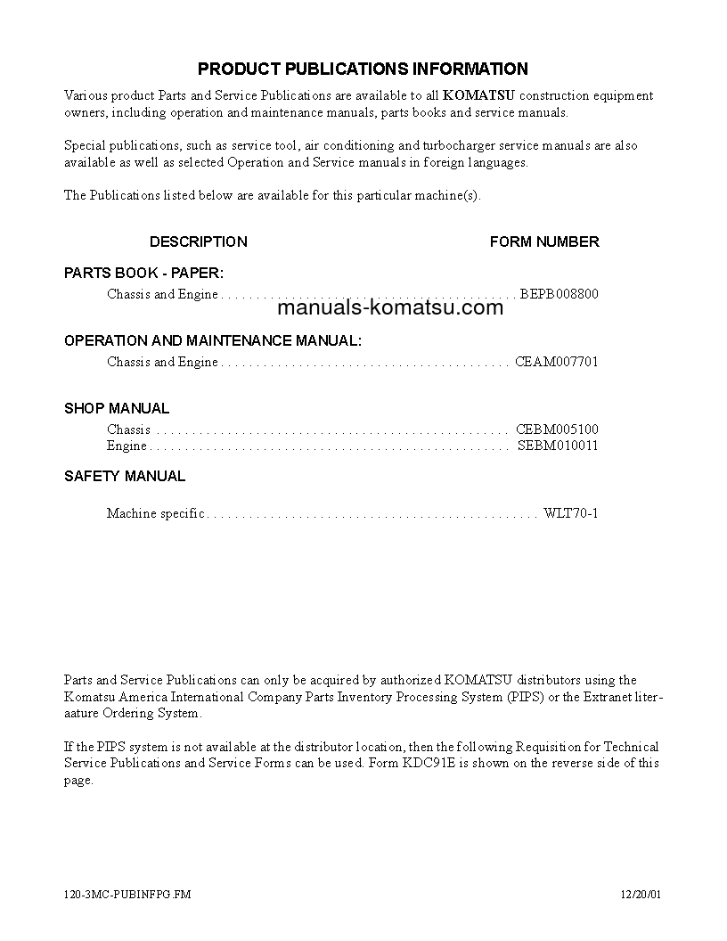 Protected: WA120-3(USA)-MC S/N A31001-UP Operation manual (English)