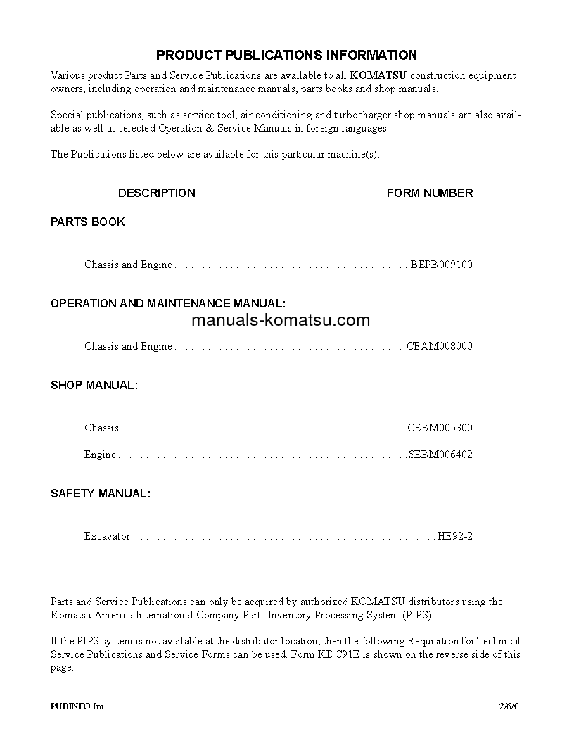 Protected: PC400HD-6(USA)-LM S/N A85001-UP Operation manual (English)