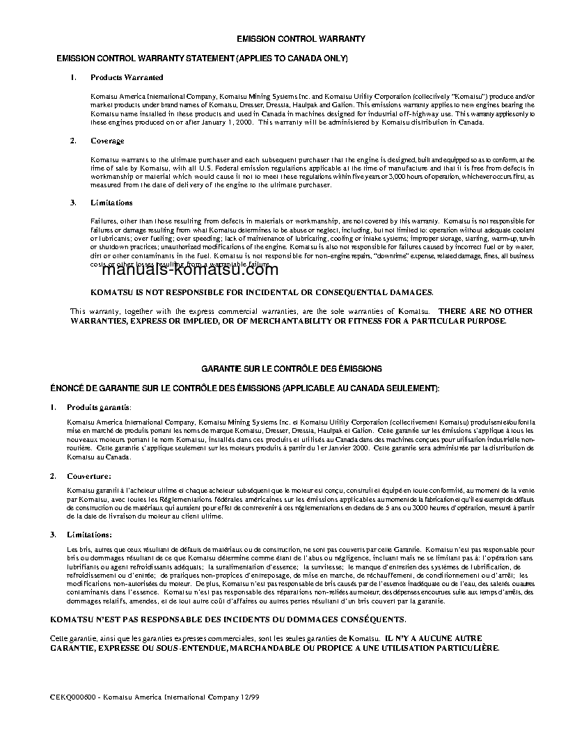 Protected: WA600-3(USA)-LK S/N A53001-UP Operation manual (English)