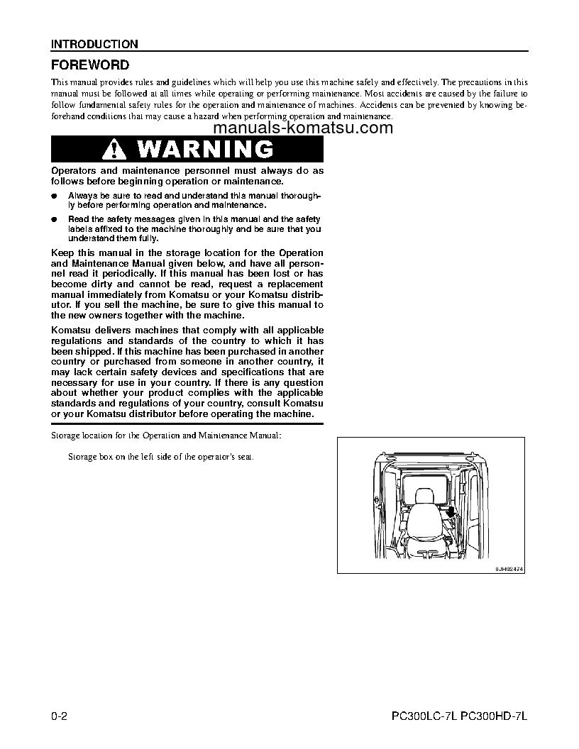 Protected: PC300LC-7(USA)-L S/N A85001-UP Operation manual (English)