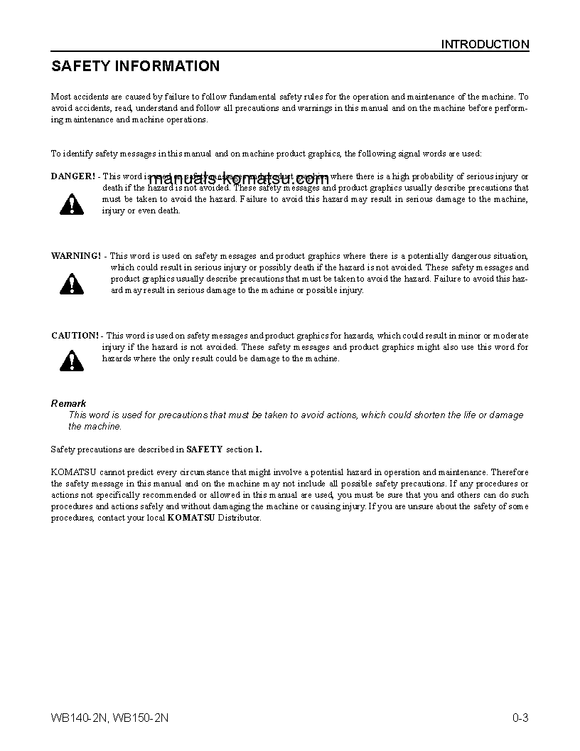 Protected: WB150-2(USA)-N S/N A60001-A60028 Operation manual (English)
