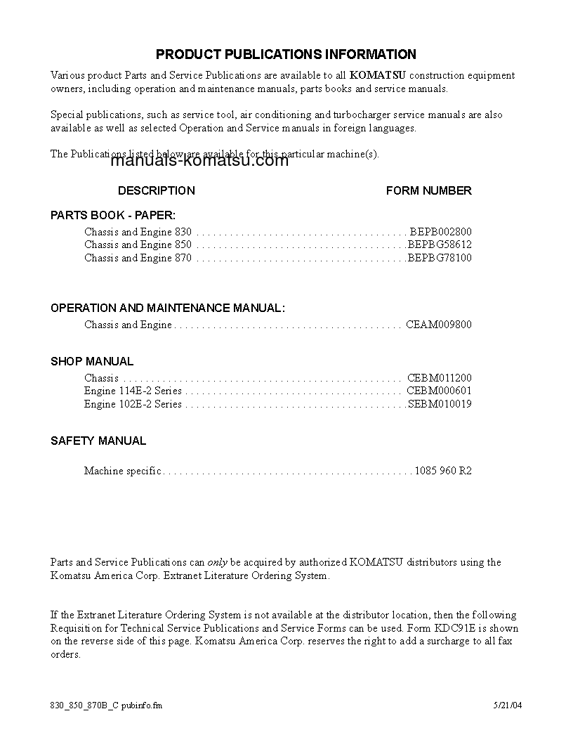 Protected: 870B S/N U202599-UP Operation manual (English)