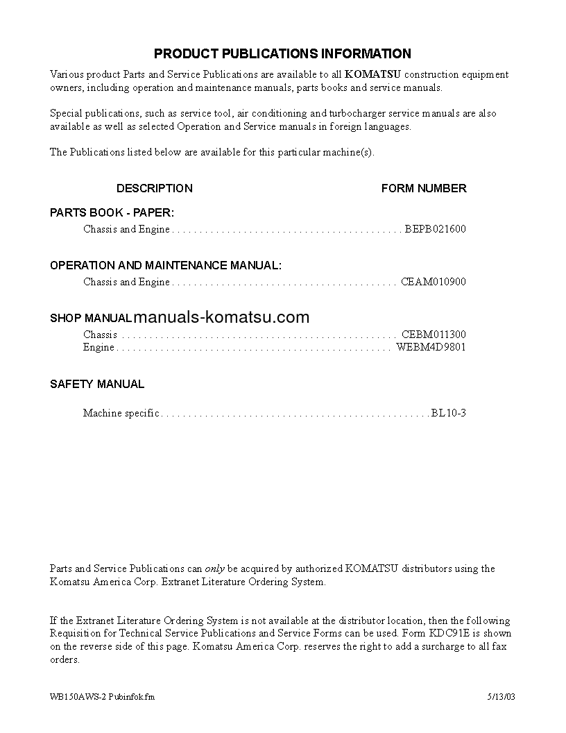 Protected: WB150AWS-2(USA)-N S/N A90001 Operation manual (English)