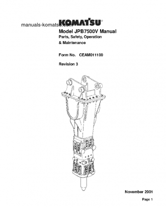 JPB7500V(USA) S/N ALL Operation manual (English)