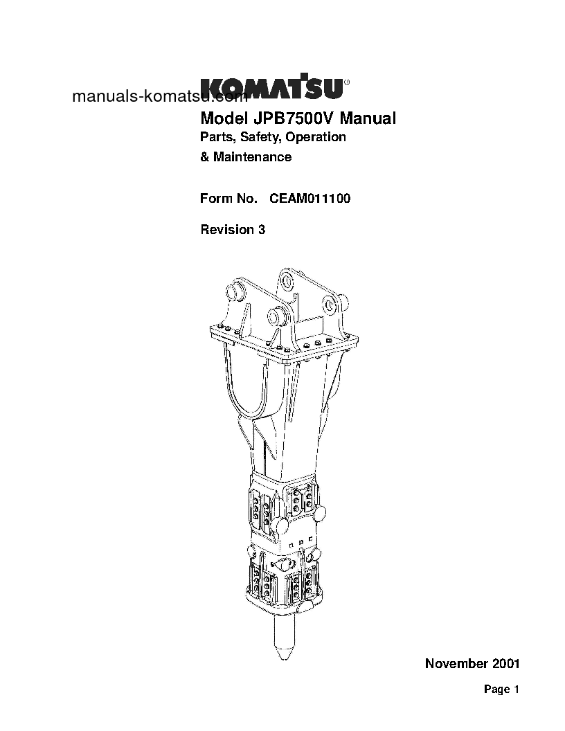 JPB7500V(USA) S/N ALL Operation manual (English)