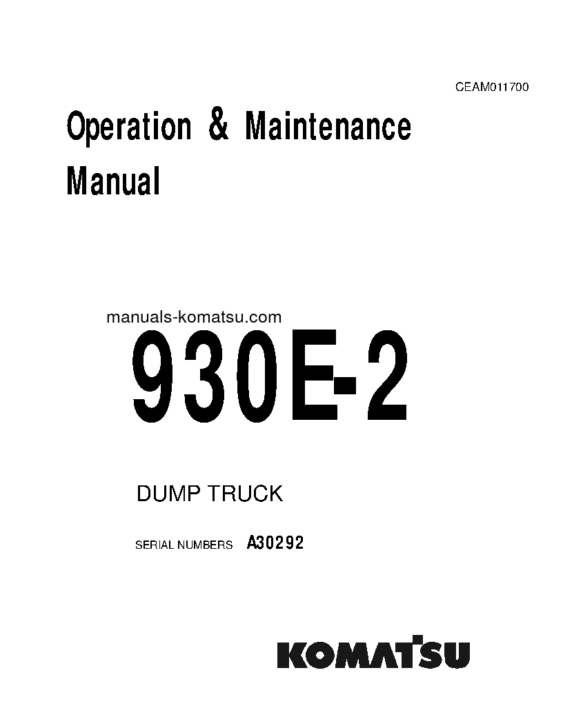 930E-2(USA)-3 S/N A30292 Operation manual (English)
