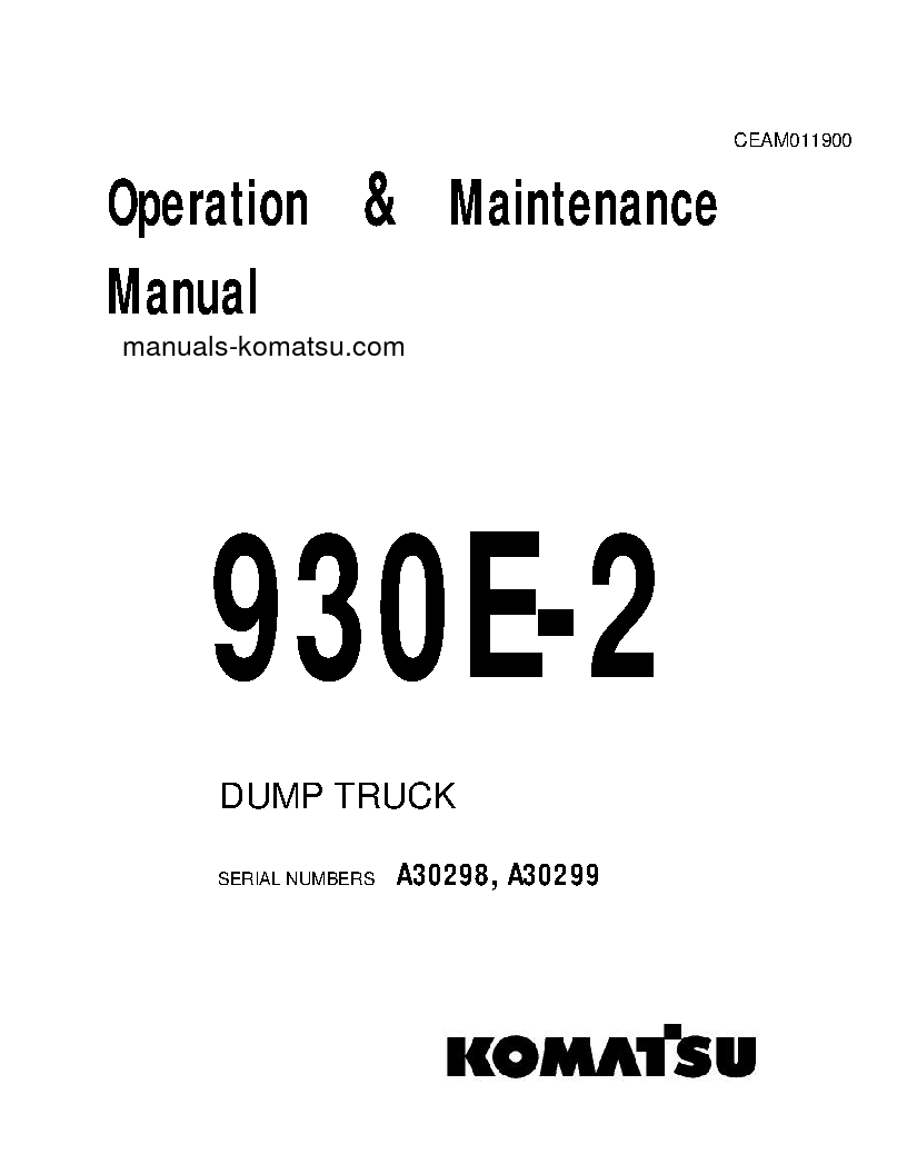 930E-2(USA)-3 S/N A30298-A30299 Operation manual (English)