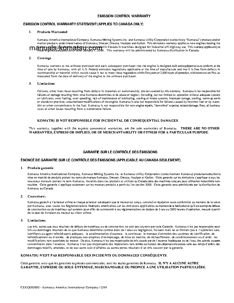 Protected: PC300LL-7(USA)-L S/N A85001-UP Operation manual (English)