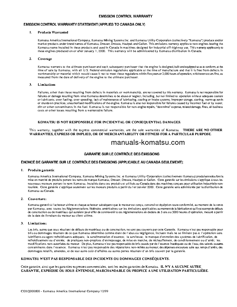 Protected: WB150-2(USA)-N S/N A60029-UP Operation manual (English)