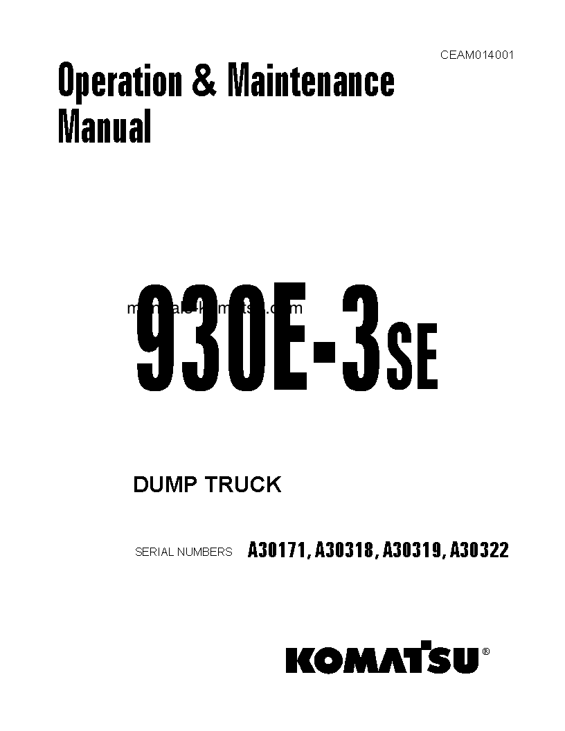 930E-3(USA)-SE S/N A30322 Operation manual (English)