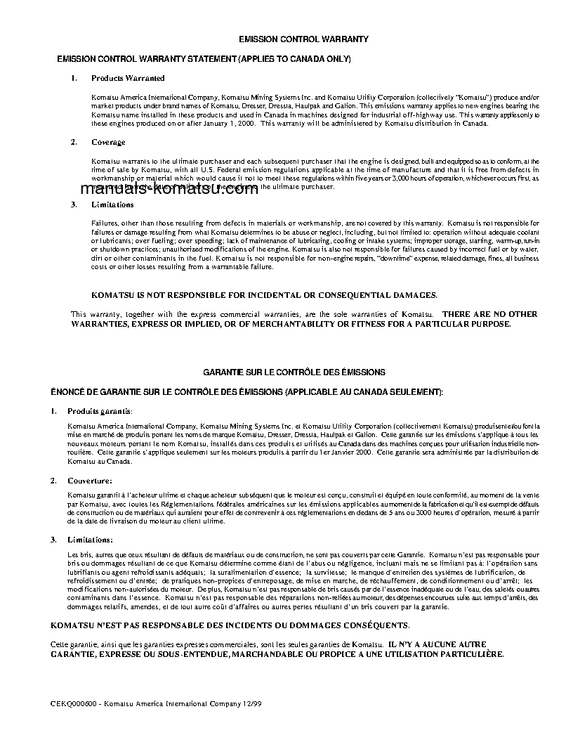 Protected: PC270LL-7(USA)-L S/N A86001-UP Operation manual (English)