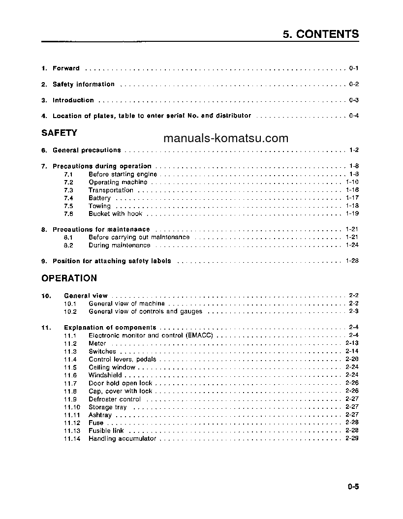 Protected: PC400LC-5(USA)-LC S/N A40001-UP Operation manual (English)