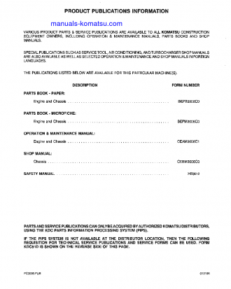 PC300HD-6(USA)-LC S/N A80001-A83000 Operation manual (English)
