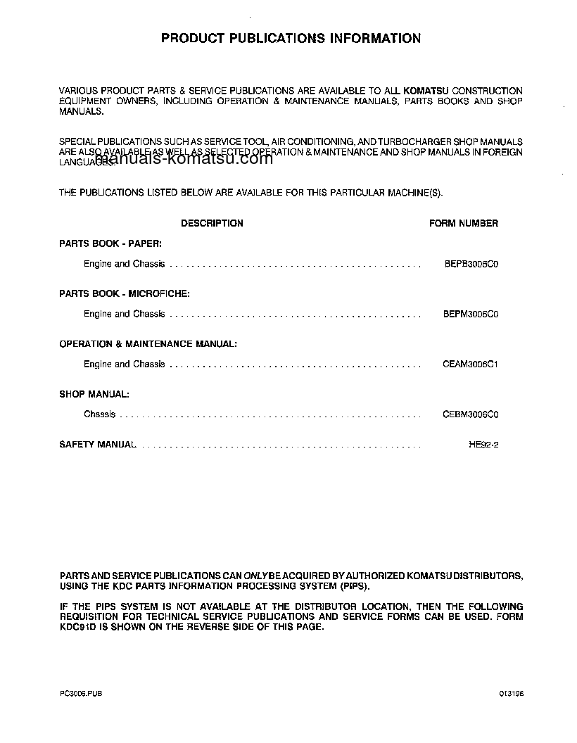 Protected: PC300LC-6(USA)-LC S/N A80001-A83000 Operation manual (English)
