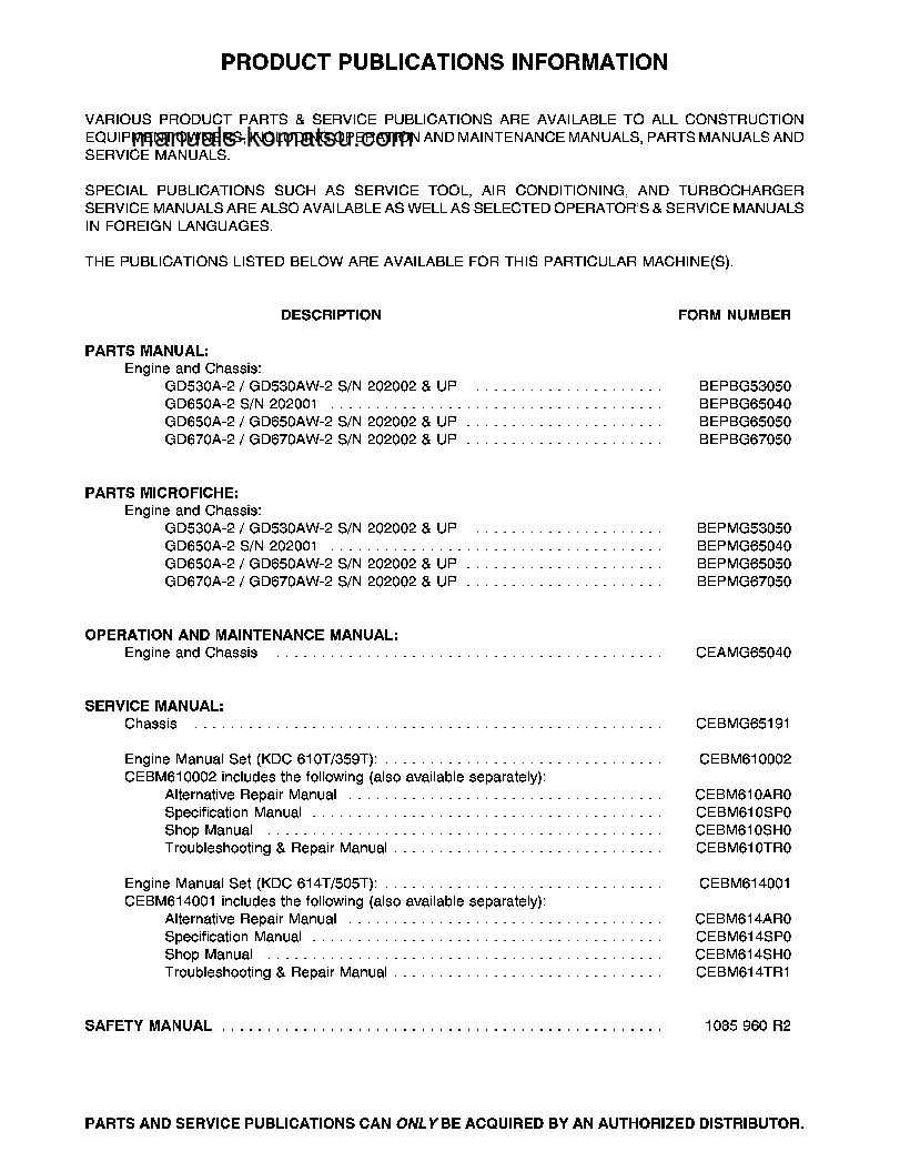 Protected: GD650AW-2(USA)-A S/N 202002-202486 Operation manual (English)