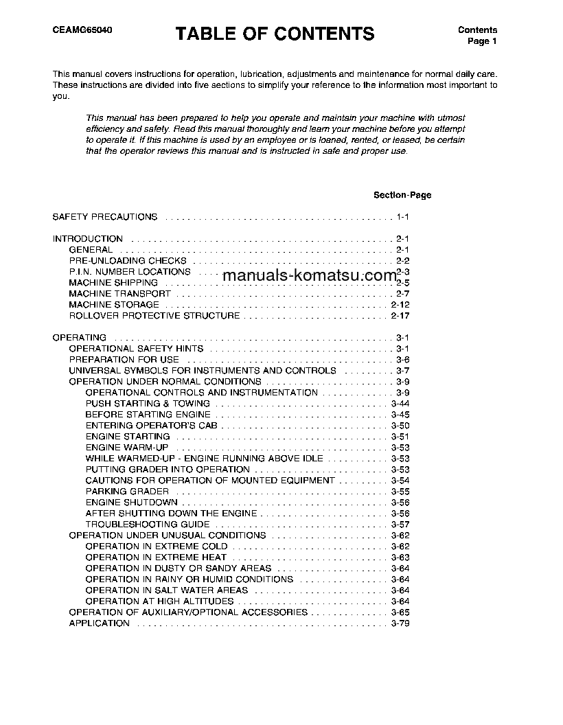 Protected: GD650AW-2(USA)-A S/N 202002-202486 Operation manual (English)