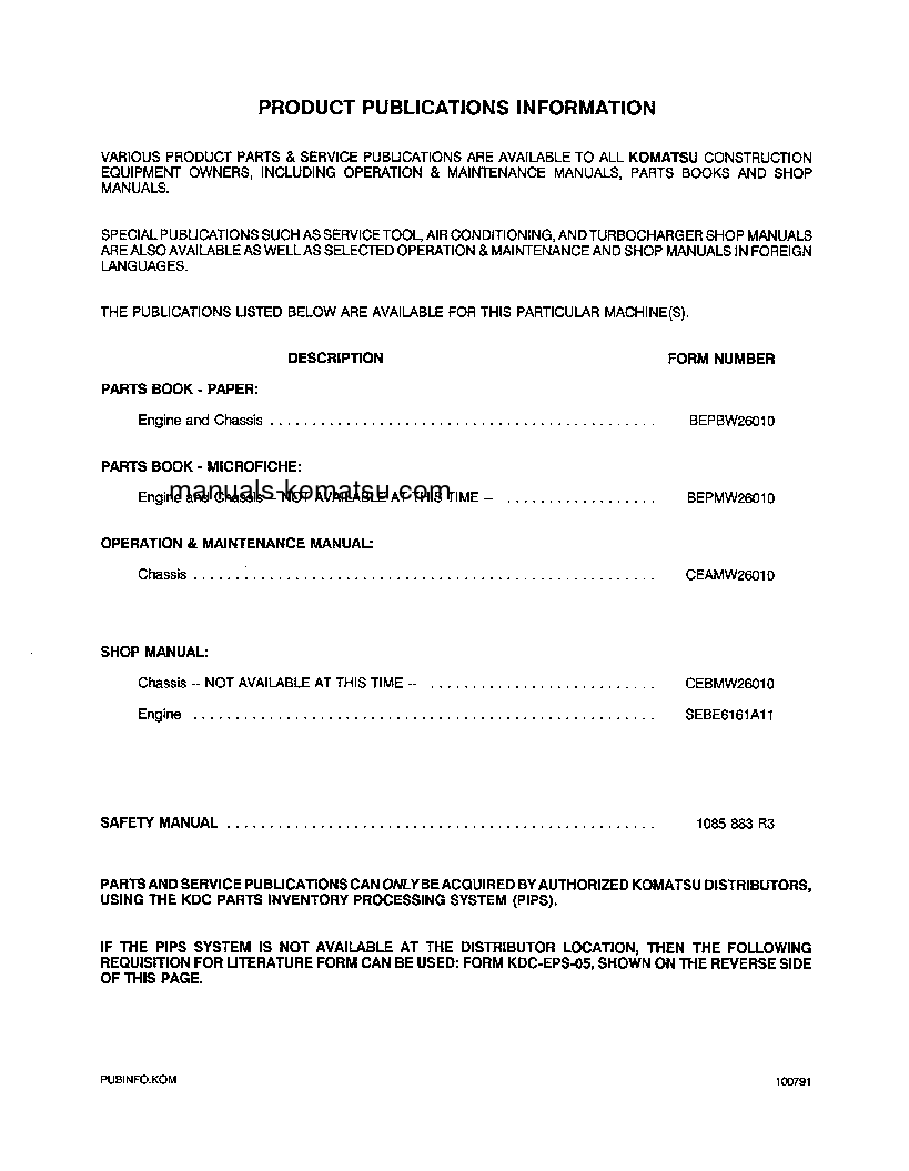 Protected: WA600-1(USA)-L S/N A10391-UP Operation manual (English)
