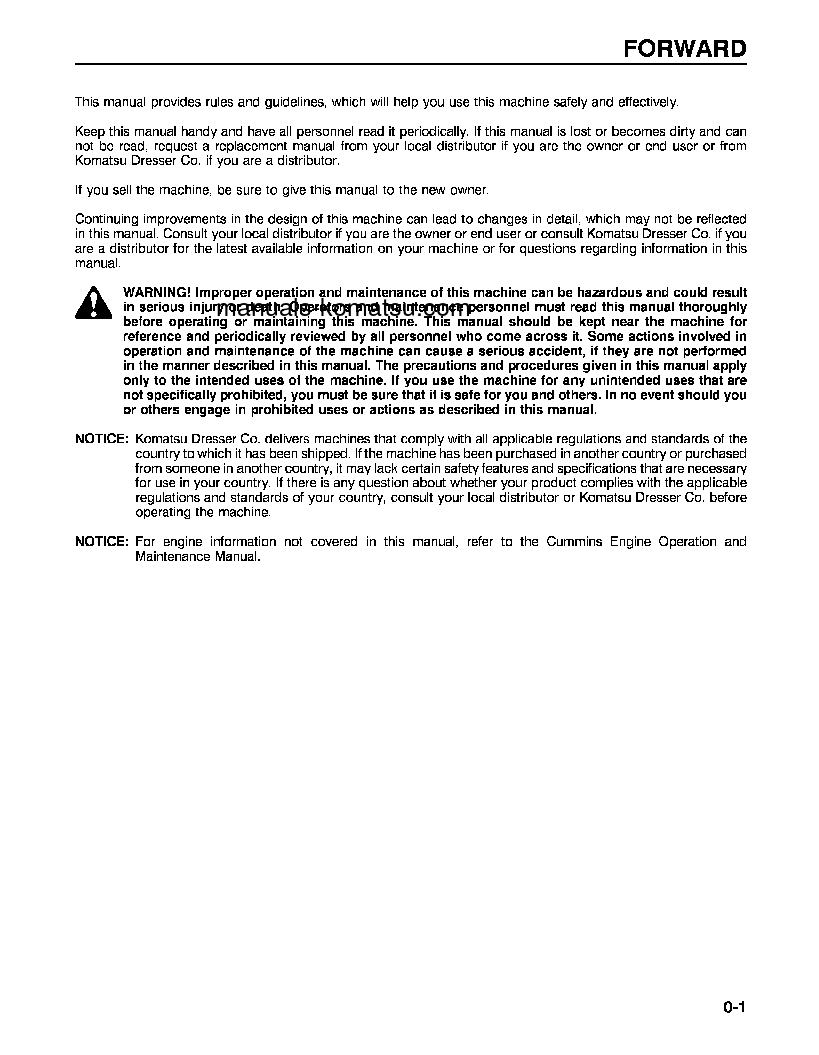 Protected: WA600-1(USA)-LC S/N A50001-UP Operation manual (English)