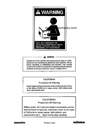 WA250-6(USA) S/N A76001-UP Operation manual (English)