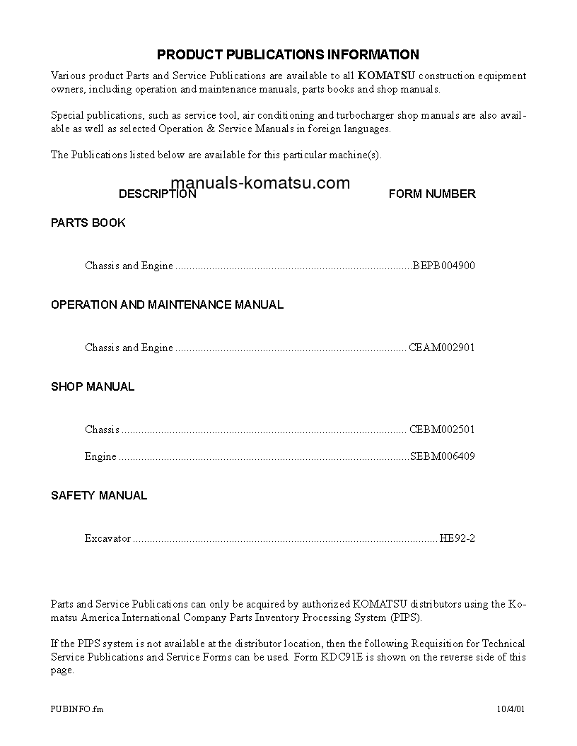 Protected: PC400LC-6(USA)-LK S/N A83001-UP Operation manual (English)