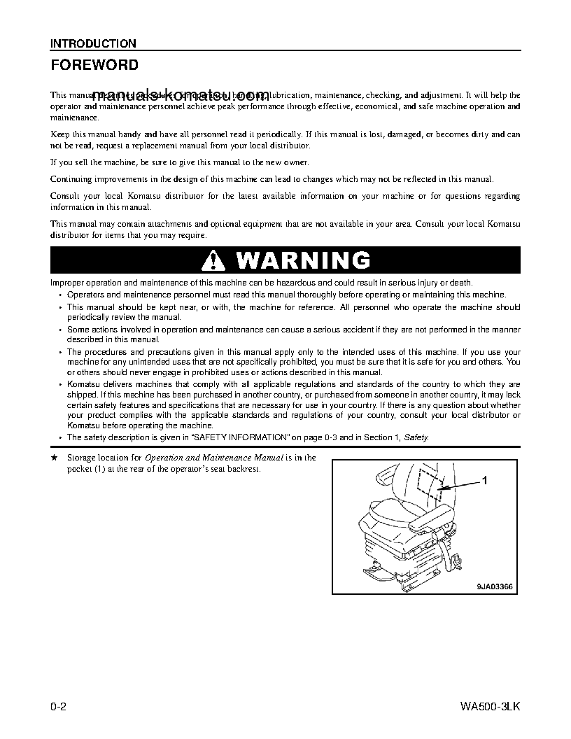 Protected: WA500-3(USA)-LK S/N A71001-UP Operation manual (English)