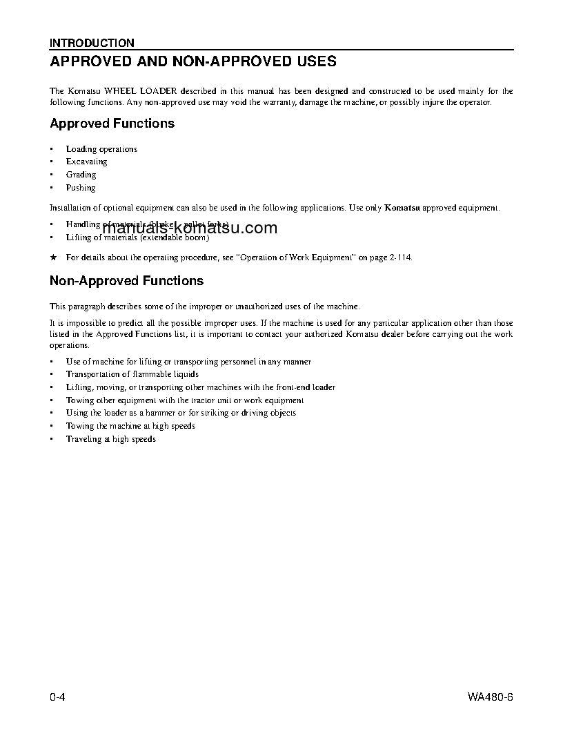 Protected: WA480-6(USA) S/N A47001-UP Operation manual (English)