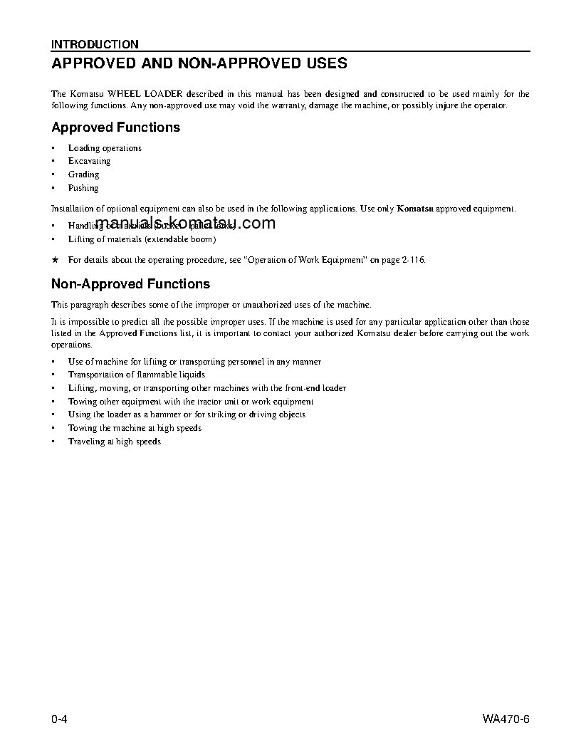 Protected: WA470-6(USA) S/N A45001-UP Operation manual (English)