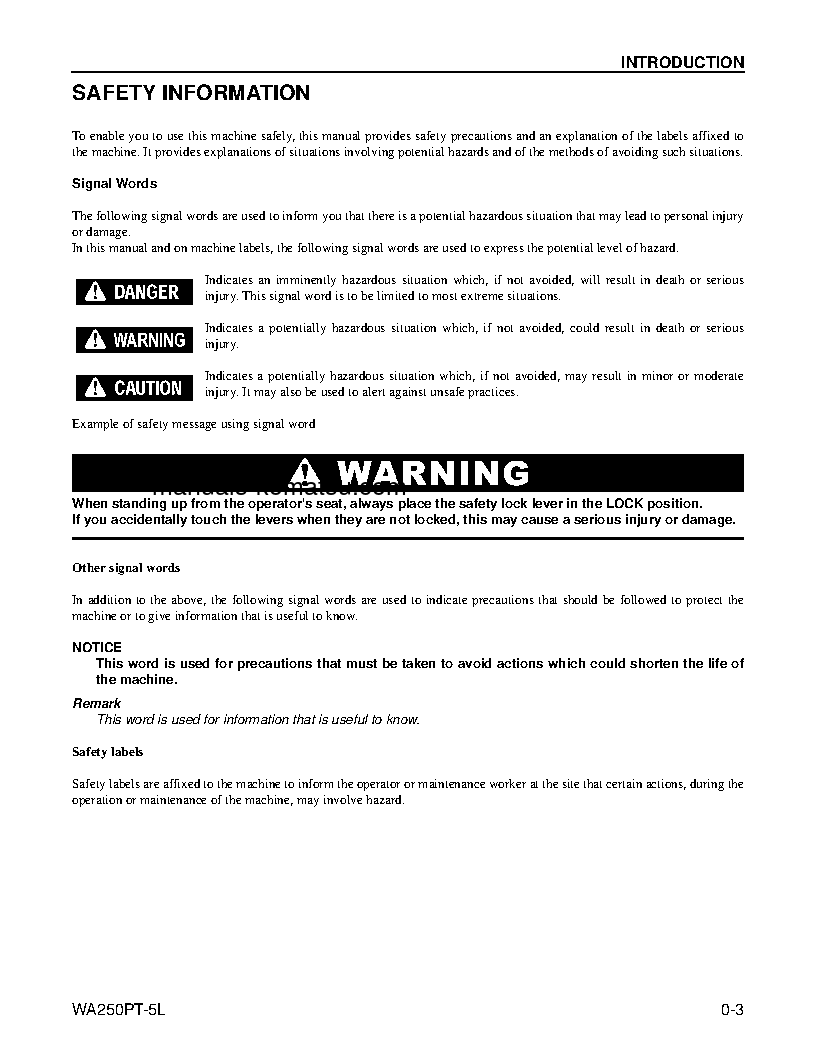 Protected: WA250PT-5(USA)-L S/N A79001-UP Operation manual (English)