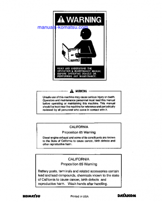 WA430-6(USA) S/N A41001-UP Operation manual (English)
