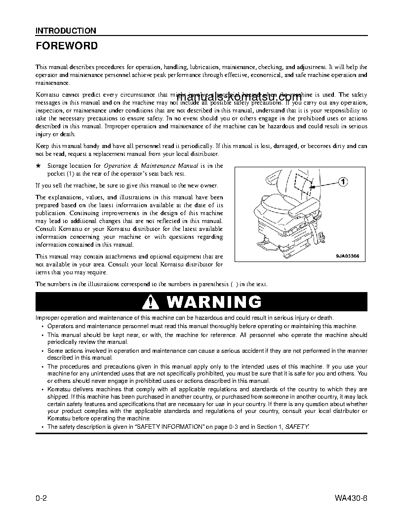 Protected: WA430-6(USA) S/N A41001-UP Operation manual (English)