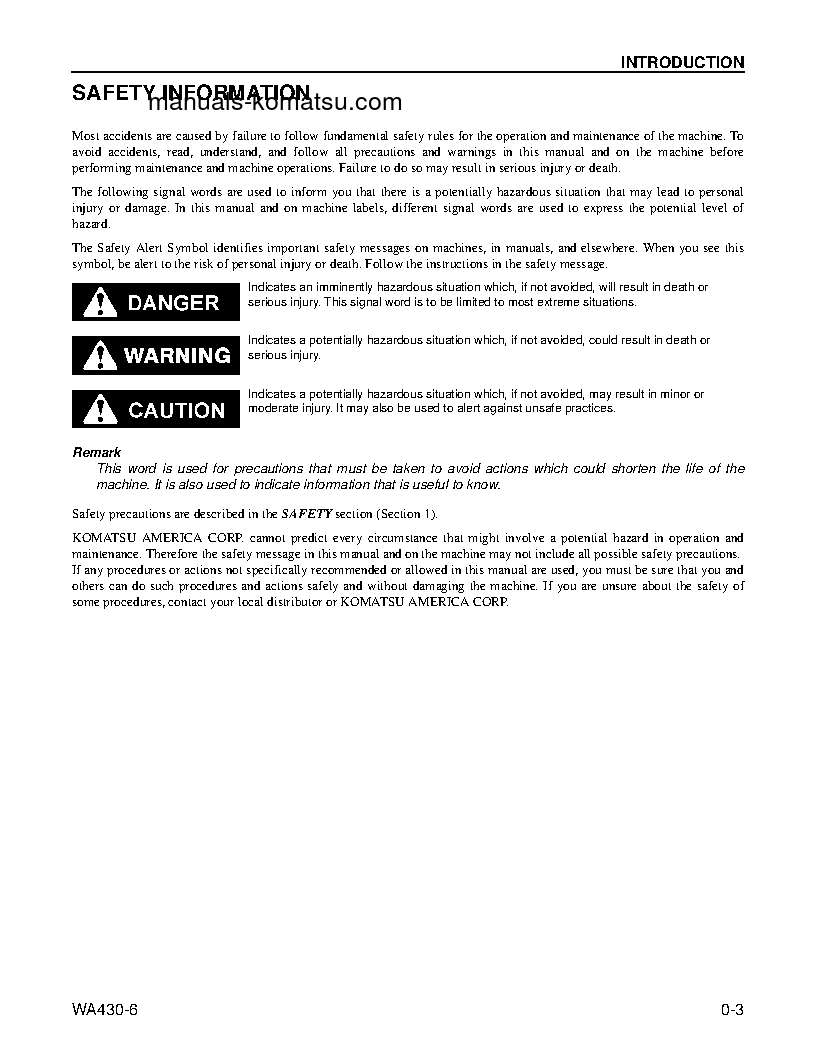 Protected: WA430-6(USA) S/N A41001-UP Operation manual (English)