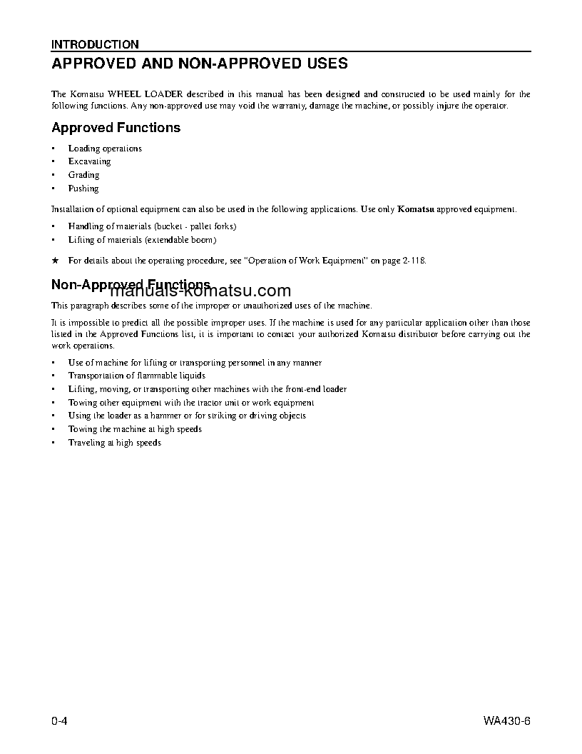 Protected: WA430-6(USA) S/N A41001-UP Operation manual (English)