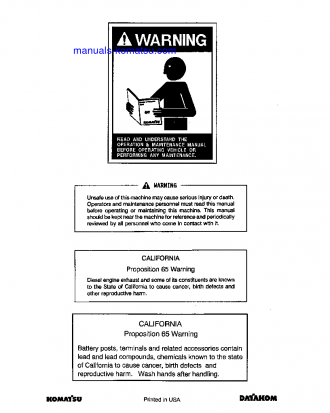 HD785-5(USA)-LC S/N A10316-UP Operation manual (English)