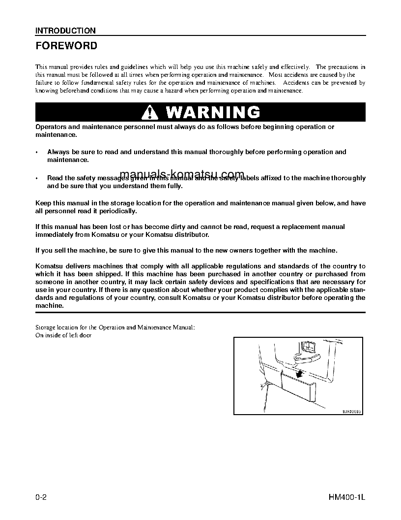 Protected: HM400-1(USA)-L S/N A10001-UP Operation manual (English)