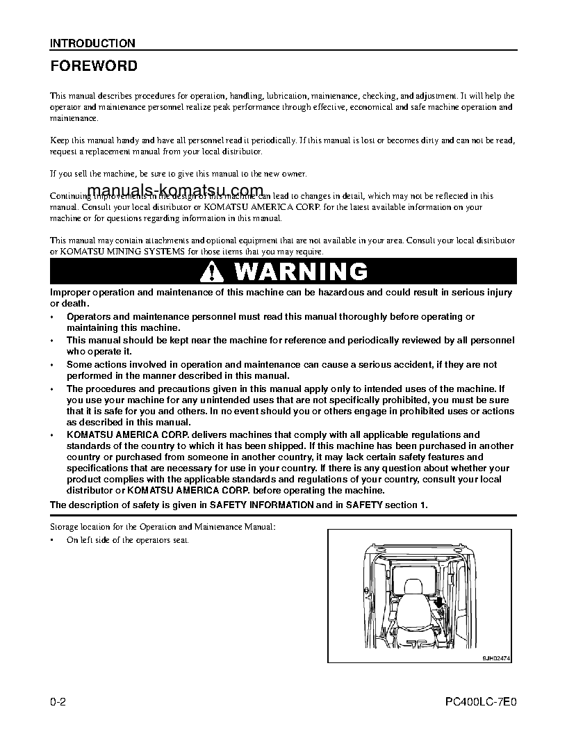Protected: PC400LC-7(USA)-TIER 3 S/N A87001-UP Operation manual (English)