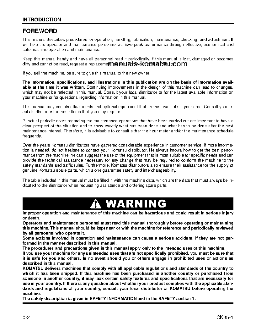 Protected: CK35-1(USA) S/N A40001-UP Operation manual (English)