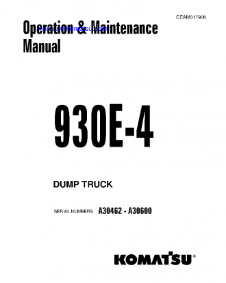 930E-4(USA) S/N A30462-A30600 Operation manual (English)