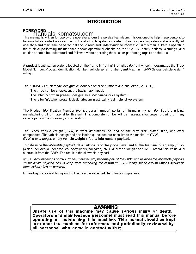 Protected: 930E-4(USA) S/N A30462-A30600 Operation manual (English)