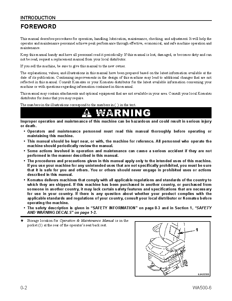 Protected: WA500-6(USA) S/N A92001-UP Operation manual (English)