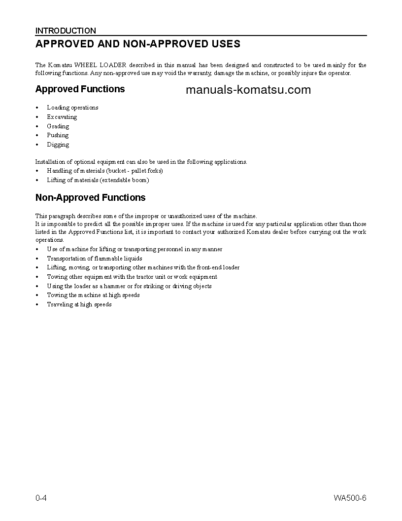 Protected: WA500-6(USA) S/N A92001-UP Operation manual (English)