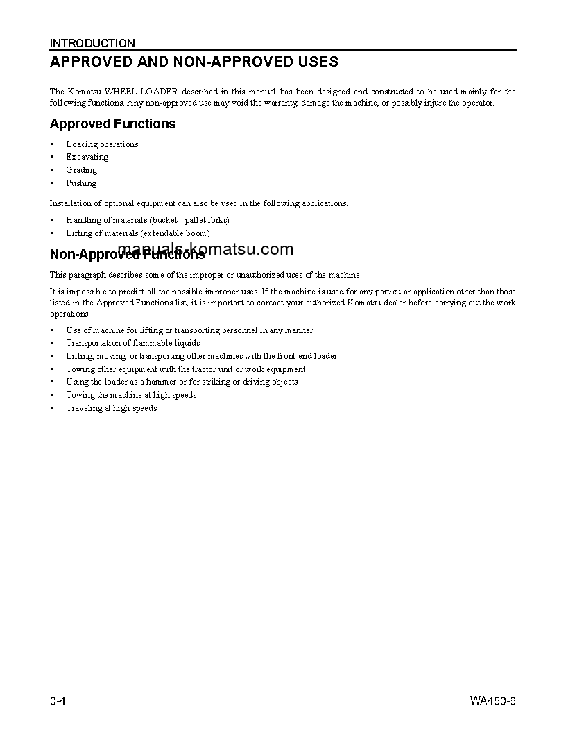 Protected: WA450-6(USA) S/N A44001-UP Operation manual (English)