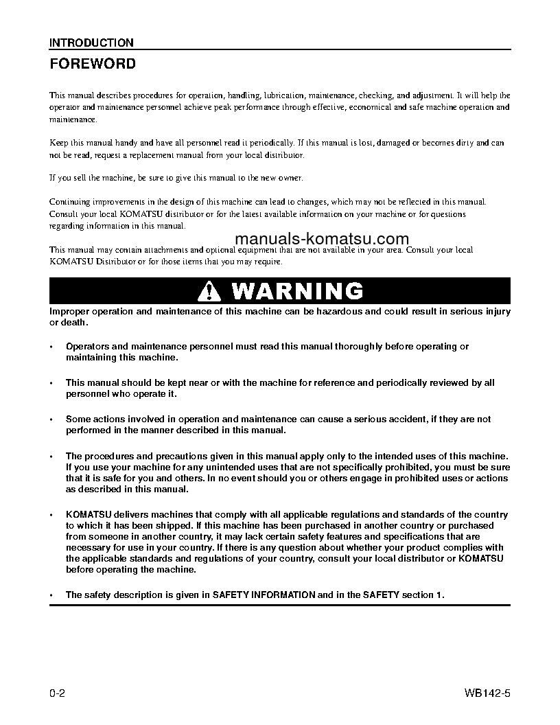 Protected: WB142-5(USA) S/N A13001-UP Operation manual (English)