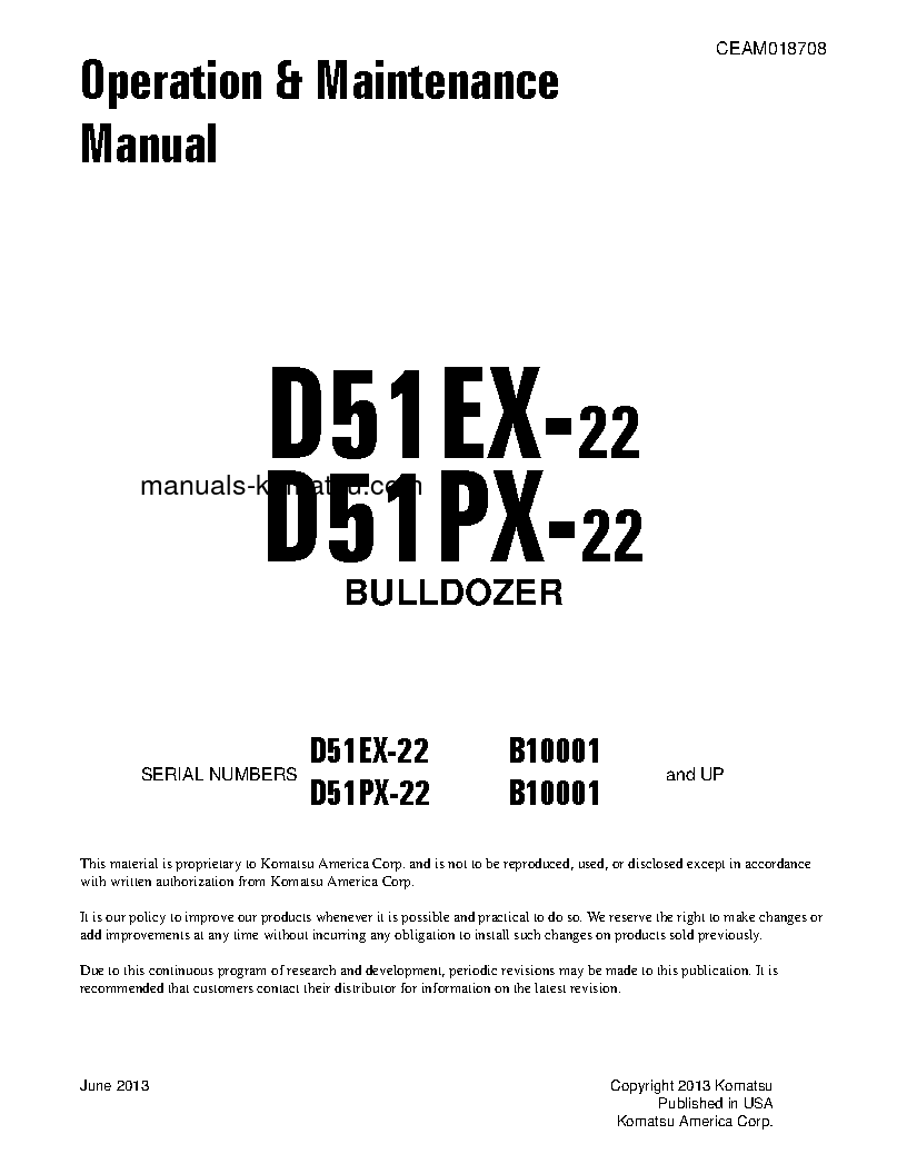 Protected: D51PX-22(BRA) S/N B10001-UP Operation manual (English)
