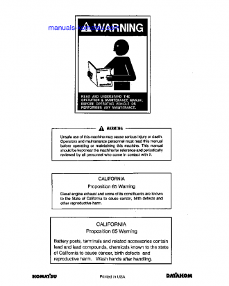 WA320-6(USA) S/N A34001-A34999 Operation manual (English)