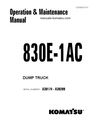 830E-1(USA)-AC S/N A30174-A30209 Operation manual (English)