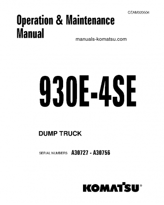 930E-4(USA)-SE S/N A30727-A30756 Operation manual (English)
