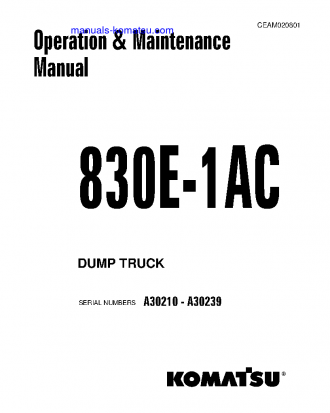 830E-1(USA)-AC S/N A30210-A30239 Operation manual (English)