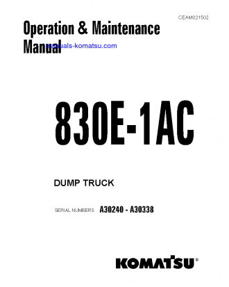 830E-1(USA)-AC S/N A30240-A30338 Operation manual (English)