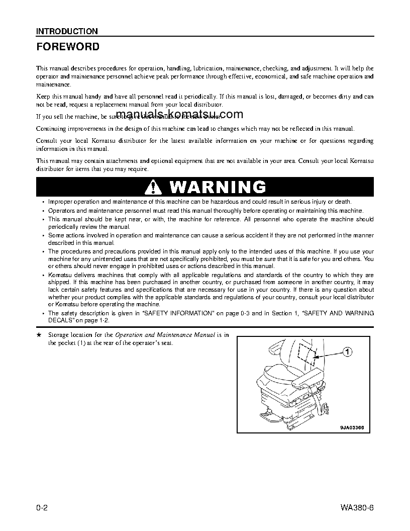 Protected: WA380-6(USA) S/N A54001-UP Operation manual (English)