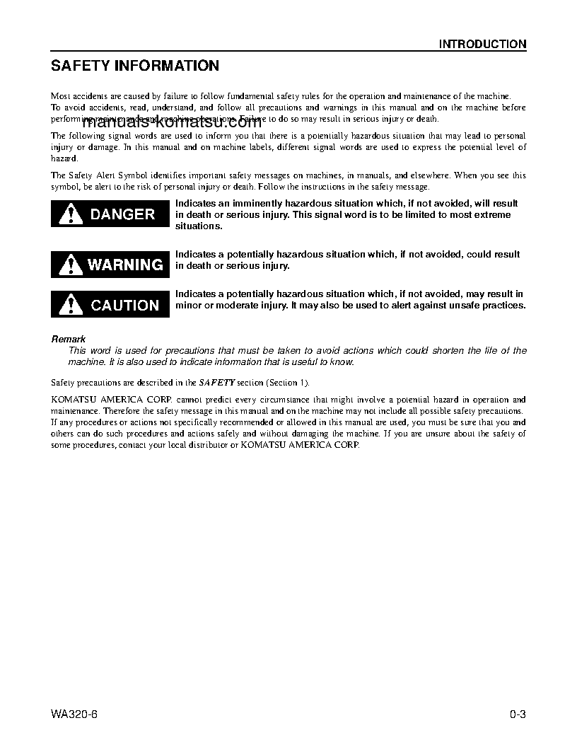 Protected: WA320-6(USA) S/N A35001-UP Operation manual (English)